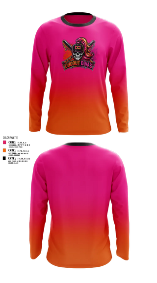 Long Sleeve Performance Shirt, Dugout divas, Softball, Teamtime, Team time, sublimation, custom sports apparel, team uniforms, spirit wear, spiritwear, sports uniforms, custom shirts, team store, custom team store, fundraiser sports, apparel fundraiser
