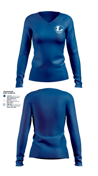 Womens Long Sleeve Vneck Shirt, Lampasas Badgers BBYL, , Teamtime, Team time, sublimation, custom sports apparel, team uniforms, spirit wear, spiritwear, sports uniforms, custom shirts, team store, custom team store, fundraiser sports, apparel fundraiser