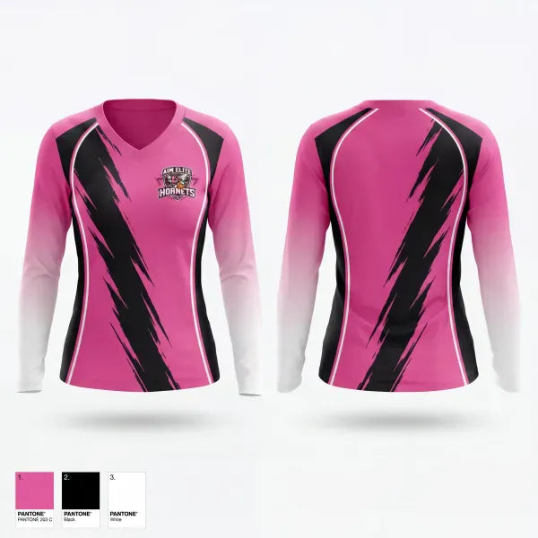 Womens Long Sleeve Vneck Shirt, AIM Elite, Women's Basketball, Teamtime, Team time, sublimation, custom sports apparel, team uniforms, spirit wear, spiritwear, sports uniforms, custom shirts, team store, custom team store, fundraiser sports, apparel fundraiser