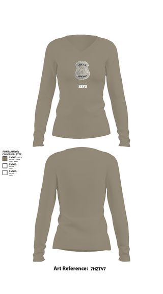 Womens Long Sleeve Vneck Shirt, RRPD, Police, Teamtime, Team time, sublimation, custom sports apparel, team uniforms, spirit wear, spiritwear, sports uniforms, custom shirts, team store, custom team store, fundraiser sports, apparel fundraiser