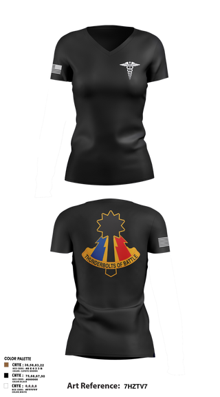 Womens Short Sleeve Vneck Shirt, 194th AR BDE HRT Medics, Army, Teamtime, Team time, sublimation, custom sports apparel, team uniforms, spirit wear, spiritwear, sports uniforms, custom shirts, team store, custom team store, fundraiser sports, apparel fundraiser