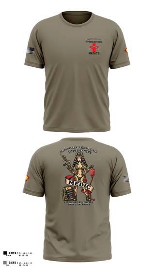Old School Cotton Shirt, 179 HHC Medics, National Guard, Teamtime, Team time, sublimation, custom sports apparel, team uniforms, spirit wear, spiritwear, sports uniforms, custom shirts, team store, custom team store, fundraiser sports, apparel fundraiser