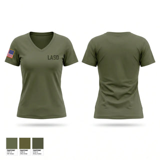 Womens Short Sleeve Vneck Shirt, LASD, Police, Teamtime, Team time, sublimation, custom sports apparel, team uniforms, spirit wear, spiritwear, sports uniforms, custom shirts, team store, custom team store, fundraiser sports, apparel fundraiser