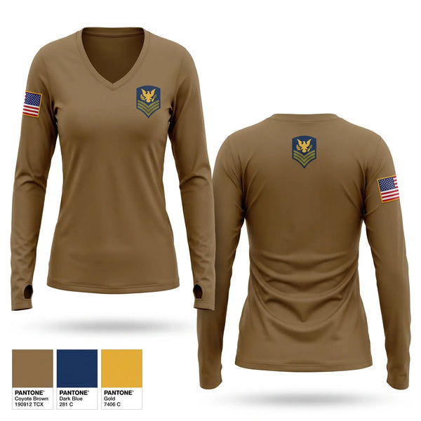 Womens Long Sleeve Vneck Shirt, 101st DIVARTY, Army, Teamtime, Team time, sublimation, custom sports apparel, team uniforms, spirit wear, spiritwear, sports uniforms, custom shirts, team store, custom team store, fundraiser sports, apparel fundraiser