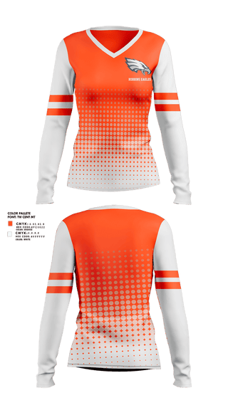 Womens Long Sleeve Vneck Shirt, Robbins Eagles, , Teamtime, Team time, sublimation, custom sports apparel, team uniforms, spirit wear, spiritwear, sports uniforms, custom shirts, team store, custom team store, fundraiser sports, apparel fundraiser