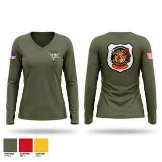 Womens Long Sleeve Vneck Shirt, Talladega SWAT, Police, Teamtime, Team time, sublimation, custom sports apparel, team uniforms, spirit wear, spiritwear, sports uniforms, custom shirts, team store, custom team store, fundraiser sports, apparel fundraiser
