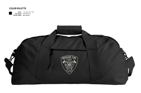 Duffle Bag, Rescue 136, Fire Department, Teamtime, Team time, sublimation, custom sports apparel, team uniforms, spirit wear, spiritwear, sports uniforms, custom shirts, team store, custom team store, fundraiser sports, apparel fundraiser