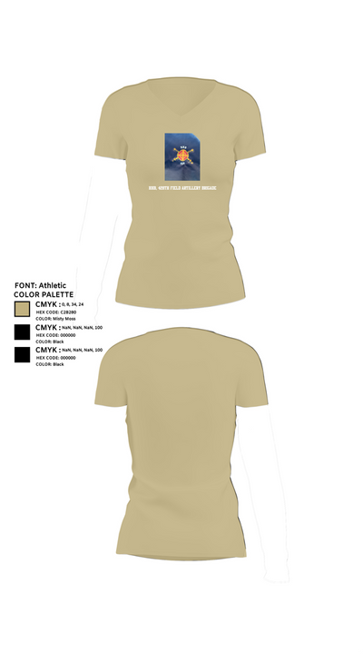 HHB, 428th Field Artillery Brigade 81466610 Women's Short Sleeve V-neck Shirt - 84