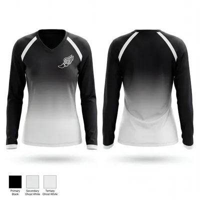 Niagara Track & Field Club 8359213 Women's Long Sleeve V-neck Shirt - 1
