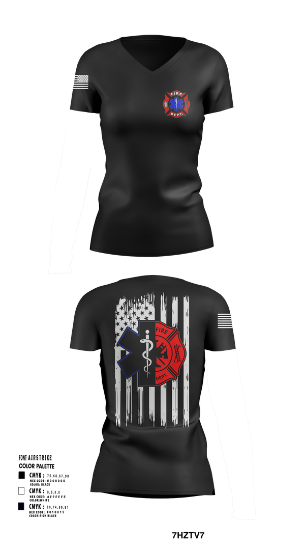 Womens Short Sleeve Vneck Shirt, Station 31, Fire Department, Teamtime, Team time, sublimation, custom sports apparel, team uniforms, spirit wear, spiritwear, sports uniforms, custom shirts, team store, custom team store, fundraiser sports, apparel fundraiser