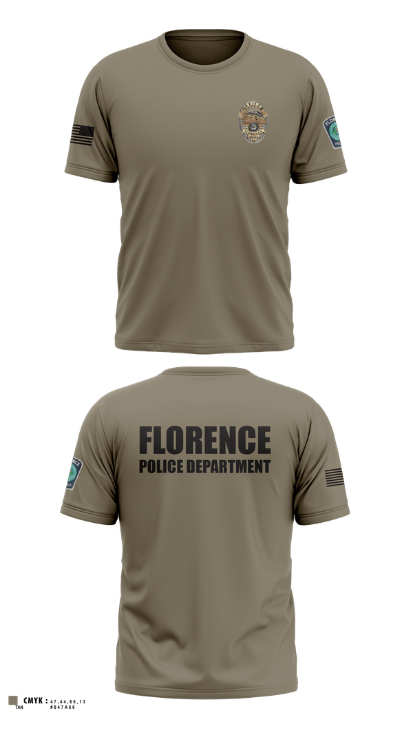 Old School Cotton Feel Shirt, Florence Police Department, Police, Teamtime, Team time, sublimation, custom sports apparel, team uniforms, spirit wear, spiritwear, sports uniforms, custom shirts, team store, custom team store, fundraiser sports, apparel fundraiser