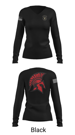 Womens Long Sleeve Vneck Shirt, Fort McCoy Recruiting Company, Army, Teamtime, Team time, sublimation, custom sports apparel, team uniforms, spirit wear, spiritwear, sports uniforms, custom shirts, team store, custom team store, fundraiser sports, apparel fundraiser