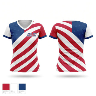 Womens Short Sleeve Vneck Shirt, Camel Kids Wrestling, Wrestling, Teamtime, Team time, sublimation, custom sports apparel, team uniforms, spirit wear, spiritwear, sports uniforms, custom shirts, team store, custom team store, fundraiser sports, apparel fundraiser