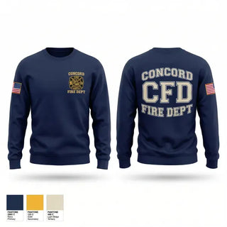 Crew Neck Sweatshirt, Concord Fire Department, Fire Department, Teamtime, Team time, sublimation, custom sports apparel, team uniforms, spirit wear, spiritwear, sports uniforms, custom shirts, team store, custom team store, fundraiser sports, apparel fundraiser