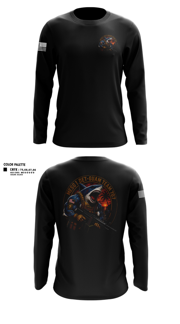Long Sleeve Performance Shirt, MESG-1 DET GUAM TEAM 707, Navy, Teamtime, Team time, sublimation, custom sports apparel, team uniforms, spirit wear, spiritwear, sports uniforms, custom shirts, team store, custom team store, fundraiser sports, apparel fundraiser