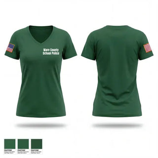 Womens Short Sleeve Vneck Shirt, Ware County School Police, Police, Teamtime, Team time, sublimation, custom sports apparel, team uniforms, spirit wear, spiritwear, sports uniforms, custom shirts, team store, custom team store, fundraiser sports, apparel fundraiser