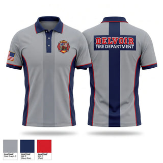 Short Sleeve Performance Polo, Belvior Volunteer Fire Department, Fire Department, Teamtime, Team time, sublimation, custom sports apparel, team uniforms, spirit wear, spiritwear, sports uniforms, custom shirts, team store, custom team store, fundraiser sports, apparel fundraiser