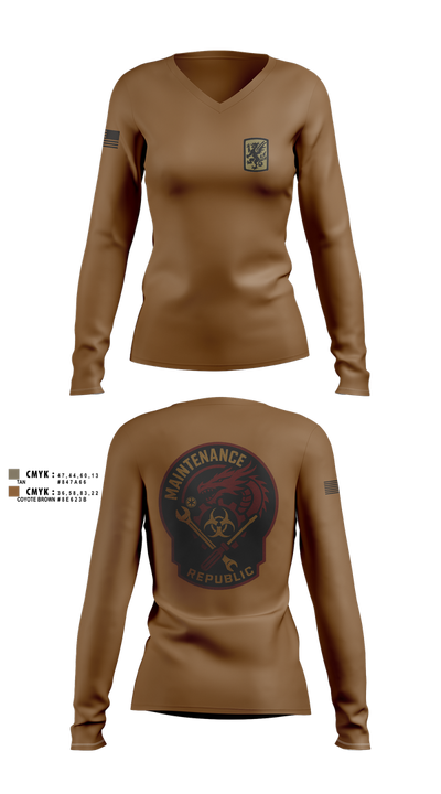 411Th CBRN 48851239 Women's Long Sleeve V-neck Shirt - 2