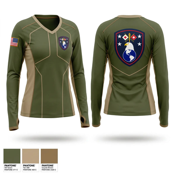 Womens Long Sleeve Vneck Shirt, USAWHC GC3T, Army, Teamtime, Team time, sublimation, custom sports apparel, team uniforms, spirit wear, spiritwear, sports uniforms, custom shirts, team store, custom team store, fundraiser sports, apparel fundraiser
