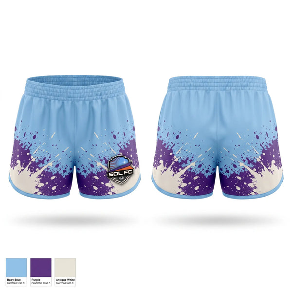 Womens Shorts, Sol FC, Men's Soccer, Teamtime, Team time, sublimation, custom sports apparel, team uniforms, spirit wear, spiritwear, sports uniforms, custom shirts, team store, custom team store, fundraiser sports, apparel fundraiser