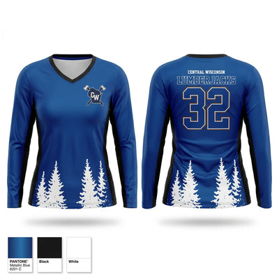 Central Wisconsin lumberjacks Women's Long Sleeve V-neck Shirt - 1