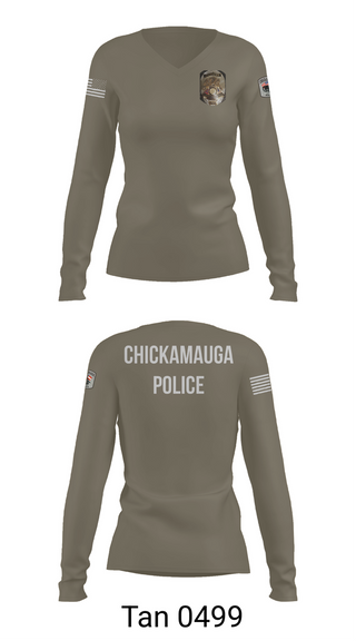 Womens Long Sleeve Vneck Shirt, Chickamauga Police, , Teamtime, Team time, sublimation, custom sports apparel, team uniforms, spirit wear, spiritwear, sports uniforms, custom shirts, team store, custom team store, fundraiser sports, apparel fundraiser