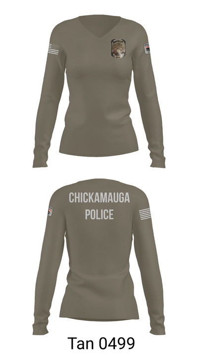 Chickamauga Police 51367773 Women's Long Sleeve V-neck Shirt - 73