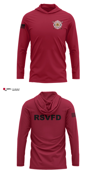 Long Sleeve hooded sunshirt, Rawls Springs Volunteer Fire Department, Fire Department, Teamtime, Team time, sublimation, custom sports apparel, team uniforms, spirit wear, spiritwear, sports uniforms, custom shirts, team store, custom team store, fundraiser sports, apparel fundraiser