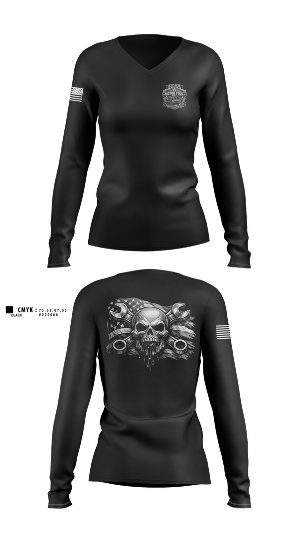 Womens Long Sleeve Vneck Shirt, 163D IEW BN, Army, Teamtime, Team time, sublimation, custom sports apparel, team uniforms, spirit wear, spiritwear, sports uniforms, custom shirts, team store, custom team store, fundraiser sports, apparel fundraiser
