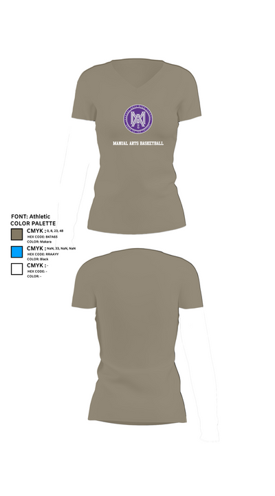 Manual Arts Basketball 90982455 Women's Short Sleeve V-neck Shirt - 25