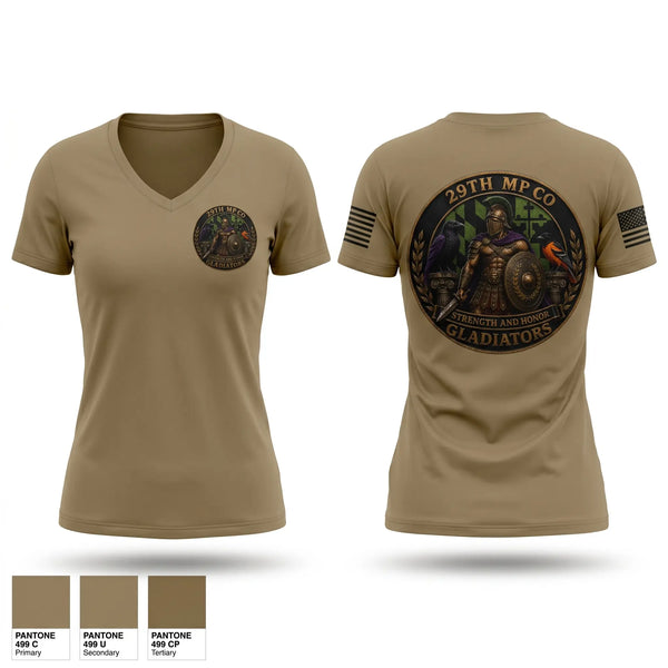 Womens Short Sleeve Vneck Shirt, 29th Military Police Company, Army, Teamtime, Team time, sublimation, custom sports apparel, team uniforms, spirit wear, spiritwear, sports uniforms, custom shirts, team store, custom team store, fundraiser sports, apparel fundraiser