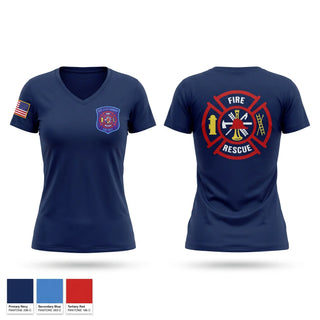 Womens Short Sleeve Vneck Shirt, East Allen, Fire Department, Teamtime, Team time, sublimation, custom sports apparel, team uniforms, spirit wear, spiritwear, sports uniforms, custom shirts, team store, custom team store, fundraiser sports, apparel fundraiser