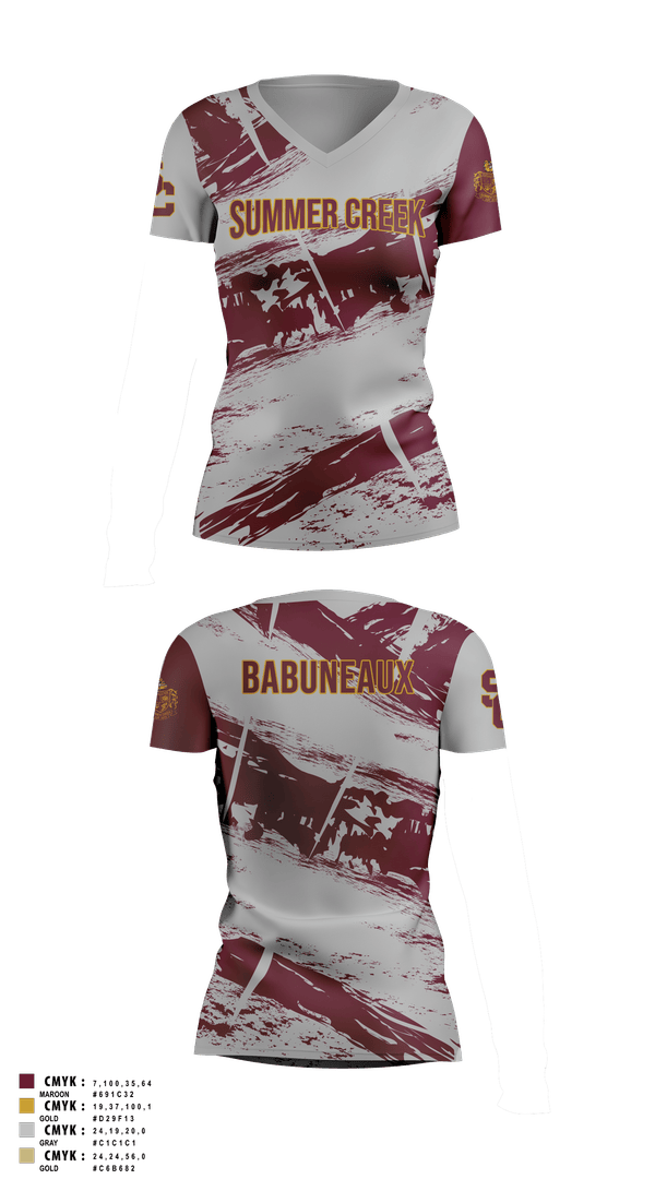 Womens Short Sleeve Vneck Shirt, Summer Creek High School Bowling, Bowling, Teamtime, Team time, sublimation, custom sports apparel, team uniforms, spirit wear, spiritwear, sports uniforms, custom shirts, team store, custom team store, fundraiser sports, apparel fundraiser