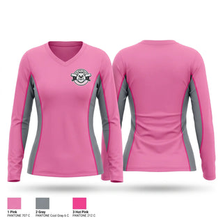 Womens Long Sleeve Vneck Shirt, Bad News Bullies, Softball, Teamtime, Team time, sublimation, custom sports apparel, team uniforms, spirit wear, spiritwear, sports uniforms, custom shirts, team store, custom team store, fundraiser sports, apparel fundraiser