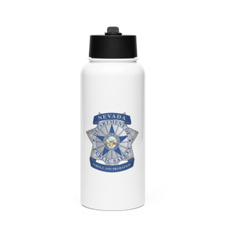 Nevada state police Stainless Steel Water Bottle with a Straw Lid