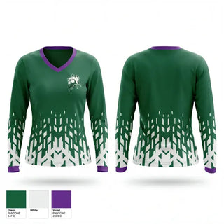 Womens Long Sleeve Vneck Shirt, Genoa Christian Academy Baseball, Baseball, Teamtime, Team time, sublimation, custom sports apparel, team uniforms, spirit wear, spiritwear, sports uniforms, custom shirts, team store, custom team store, fundraiser sports, apparel fundraiser