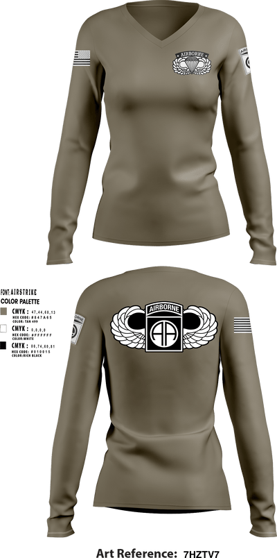 82nd airborne Division 775334 Women's Long Sleeve V-neck Shirt - 1
