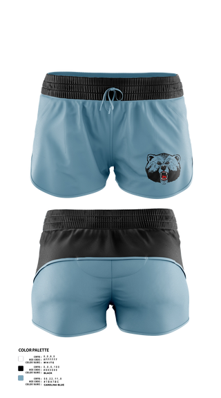 Womens Shorts, Livingstone College Blue Bears, Track & Field, Teamtime, Team time, sublimation, custom sports apparel, team uniforms, spirit wear, spiritwear, sports uniforms, custom shirts, team store, custom team store, fundraiser sports, apparel fundraiser