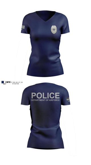 Womens Short Sleeve Vneck Shirt, DEPARTMENT OF AIRFORCE, Police, Teamtime, Team time, sublimation, custom sports apparel, team uniforms, spirit wear, spiritwear, sports uniforms, custom shirts, team store, custom team store, fundraiser sports, apparel fundraiser