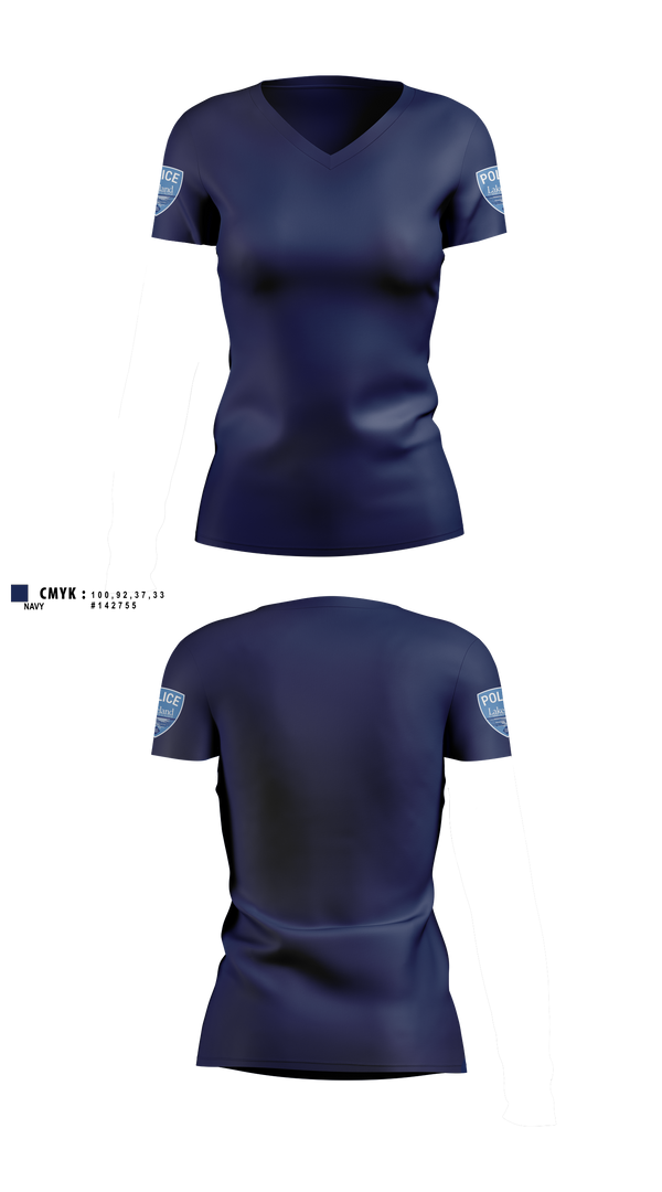 Womens Short Sleeve Vneck Shirt, Lakeland Community College Police Department, Police, Teamtime, Team time, sublimation, custom sports apparel, team uniforms, spirit wear, spiritwear, sports uniforms, custom shirts, team store, custom team store, fundraiser sports, apparel fundraiser