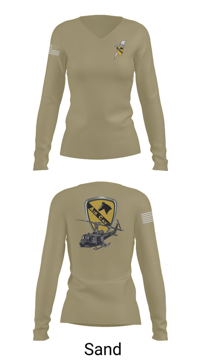 3227 aircav 53479323 Women's Long Sleeve V-neck Shirt - 97