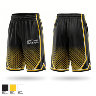 Mens Reversible Basketball Shorts, Lake-Lehman Black Knights, Men's Basketball, Teamtime, Team time, sublimation, custom sports apparel, team uniforms, spirit wear, spiritwear, sports uniforms, custom shirts, team store, custom team store, fundraiser sports, apparel fundraiser