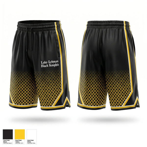 Mens Reversible Basketball Shorts, Lake-Lehman Black Knights, Men's Basketball, Teamtime, Team time, sublimation, custom sports apparel, team uniforms, spirit wear, spiritwear, sports uniforms, custom shirts, team store, custom team store, fundraiser sports, apparel fundraiser