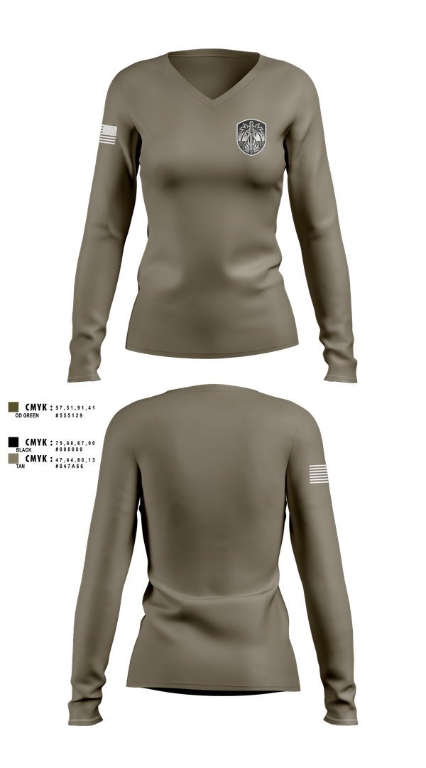 Womens Long Sleeve Vneck Shirt, Bradenton PD Swat, , Teamtime, Team time, sublimation, custom sports apparel, team uniforms, spirit wear, spiritwear, sports uniforms, custom shirts, team store, custom team store, fundraiser sports, apparel fundraiser