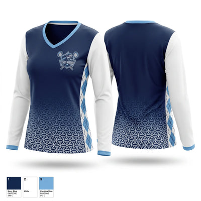 La Plata Warriors 5508321 Women's Long Sleeve V-neck Shirt - 1