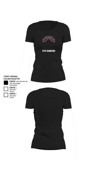 Womens Short Sleeve Vneck Shirt, 5th Rangers, , Teamtime, Team time, sublimation, custom sports apparel, team uniforms, spirit wear, spiritwear, sports uniforms, custom shirts, team store, custom team store, fundraiser sports, apparel fundraiser