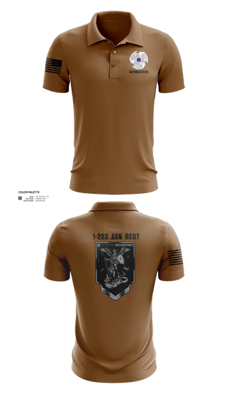 Short Sleeve Performance Polo, 1-222 Aviaition Regiment, Army, Teamtime, Team time, sublimation, custom sports apparel, team uniforms, spirit wear, spiritwear, sports uniforms, custom shirts, team store, custom team store, fundraiser sports, apparel fundraiser