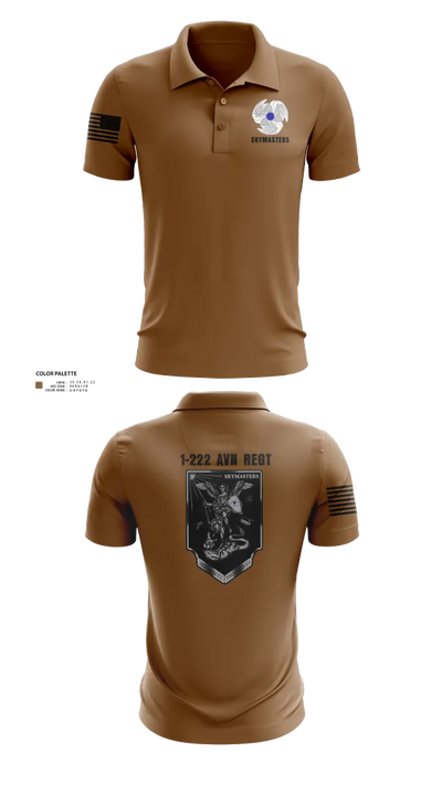 1-222 Aviaition Regiment 73134658 Short Sleeve Performance Polo - 22