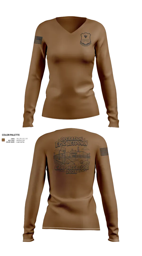 Womens Long Sleeve Vneck Shirt, 1-120, Army, Teamtime, Team time, sublimation, custom sports apparel, team uniforms, spirit wear, spiritwear, sports uniforms, custom shirts, team store, custom team store, fundraiser sports, apparel fundraiser