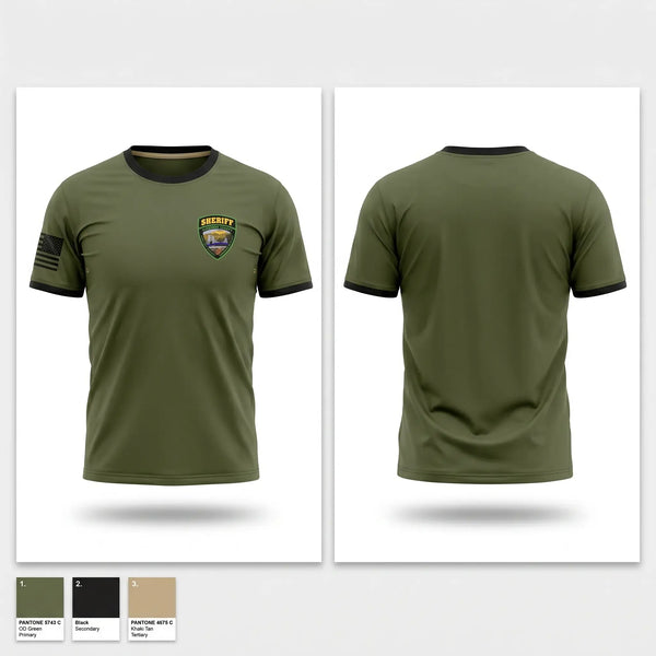 Old School Cotton Feel Shirt, Cleburne County Sheriff's Office, Police, Teamtime, Team time, sublimation, custom sports apparel, team uniforms, spirit wear, spiritwear, sports uniforms, custom shirts, team store, custom team store, fundraiser sports, apparel fundraiser
